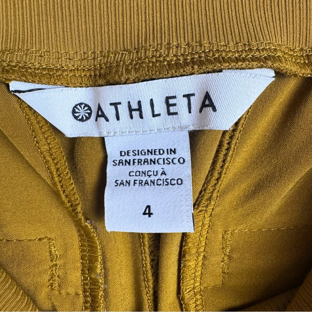 Athleta Nolita Wide Legs Pants Size 4 Brass Yellow Pull On Elastic Waistband - Picture 7 of 7